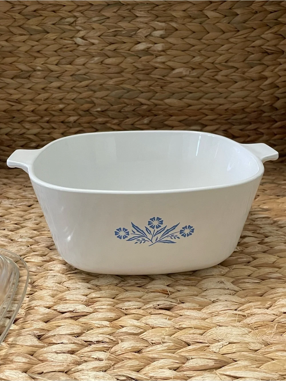Corning Ware 2 1/2 Quart Dish with Pyrex Lid White‎ Blue